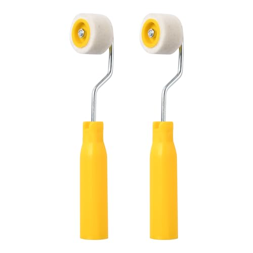 Pumwoy 2 Stück Mini-Farbroller 2cm, Malerrolle Klein Wolle Farbroller Pinsel, Malerwalze klein Lackierwalze für Malerei, Ausbessern von Kanten oder Ecken von Pumwoy