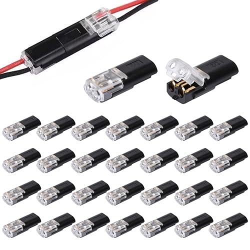 Pumwoy 30 Stück Steckverbinder 2 Polig, Schneller Kabelstecker Verbindungen, 12V Stecker für 18-22 AWG Kabel Crimp,2 pin Steckverbindung Wire Connector für KFZ LKW,2-Polig Kabel Steckverbinder Stecker Pumwoy 30 Stück Steckverbinder 2 Polig, Schneller Kabelstecker Verbindungen, 12V Stecker für 18-22 AWG Kabel Crimp,2 pin Steckverbindung Wire Connector für KFZ LKW,2-Polig Kabel Steckverbinder Stecker von Pumwoy