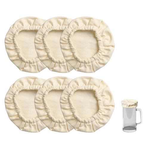 Pumwoy 6 Stück Gärtank-Stoffdeckel, Sauerteig-Starterglas-Stoffabdeckungen Sauerteig Jar Abdeckung, Elastische Stoffabdeckungen Passend für Glasöffnung von 7.5-10.5cm Pumwoy 6 Stück Gärtank-Stoffdeckel, Sauerteig-Starterglas-Stoffabdeckungen Sauerteig Jar Abdeckung, Elastische Stoffabdeckungen Passend für Glasöffnung von 7.5-10.5cm von Pumwoy
