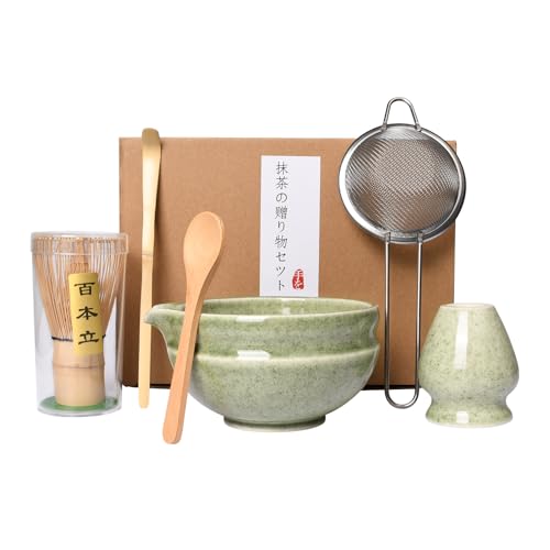 Pumwoy 6 Stück Matcha Set, Matcha Tee Set-Matcha Besen, Matcha Schale, Schneebesenhalter, Matcha Sieb, Matcha Löffel, Bambuslöffel, Zubehör für Matcha-Zeremonie, Geschenk für Matcha-Liebhaber Pumwoy 6 Stück Matcha Set, Matcha Tee Set-Matcha Besen, Matcha Schale, Schneebesenhalter, Matcha Sieb, Matcha Löffel, Bambuslöffel, Zubehör für Matcha-Zeremonie, Geschenk für Matcha-Liebhaber von Pumwoy