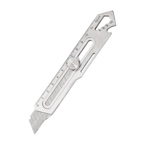 Pumwoy Schweres Mehrzweck Gebrauchsmesser | Edelstahl Ausziehbar Universalmesser | Multifunktionales Mehrzweck Teppichmesser | Druckguss Cutter Messer Profi Cuttermesser | Mehrzweckmesser 10 In 1 von Pumwoy