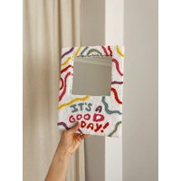 Punch Needle Spiegel, Handgemachter Mehrfarbiger Wandspiegel, Einweihungsgeschenk, Getuftete Wanddekoration von PunchioArt