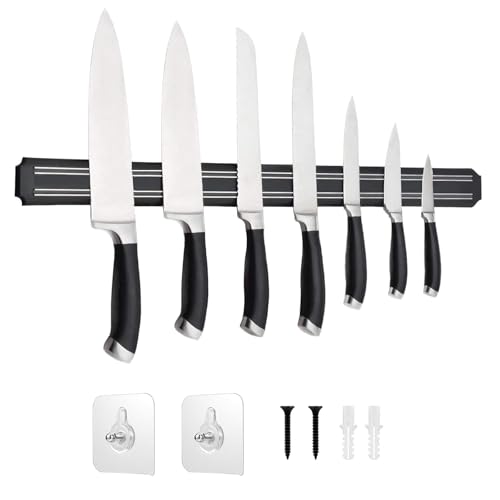 Magnetische Messerstreifen, 55,9 cm, magnetischer Messer-Aufbewahrungsstreifen, Messerhalter, Messer-Block-Magnet, Küchenutensilienhalter, Werkzeughalter, Mehrzweck-Magnet-Messerregal (55 cm) von Puncools