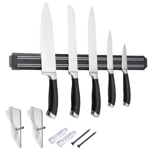 Puncools Magnetleiste Messer,50cm Messerhalter Magnetisch,Messer Magnetleiste Mit Extra Starkem Magnet Holz für Utensilien und Werkzeuge von Puncools