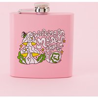 Arbeiten An Mir Dank Edelstahl Flachmann - Pink // Süßer Metall Flachmann, Alkohol Sassy, Wichteln Punky Pins von Punkypins