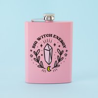 Big Witch Energy Edelstahl Flachmann - Pink // Metall Flachmann, Alkohol Flask, Frech, Secret Santa Punky Pins von Punkypins