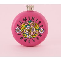 Feminist Forever Edelstahl Flachmann - Rosa Kreis/Runder Getränke Für Schnaps, Alkohol Flask Punky Pins Geschenk von Punkypins