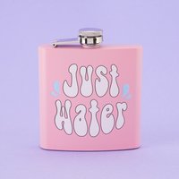 Just Water Edelstahl Flachmann - Pink // Süßer Metall Flachmann, Alkohol Sassy, Wichteln Punky Pins von Punkypins