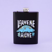 Leave Me Alone Edelstahl Flachmann - Schwarz // Metall Flachmann, Alkohol Sassy, Wichteln Punky Pins von Punkypins