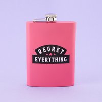 Regret Everything Edelstahl Flachmann - Pink // Metall Flachmann, Alkohol Flask, Sassy, Secret Santa Punky Pins von Punkypins
