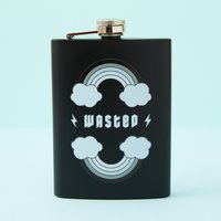 Wasted Edelstahl-Flachmann - Schwarz // Metall-Flachmann, Alkoholflasche, Regenbogen, Geschenk von Punkypins