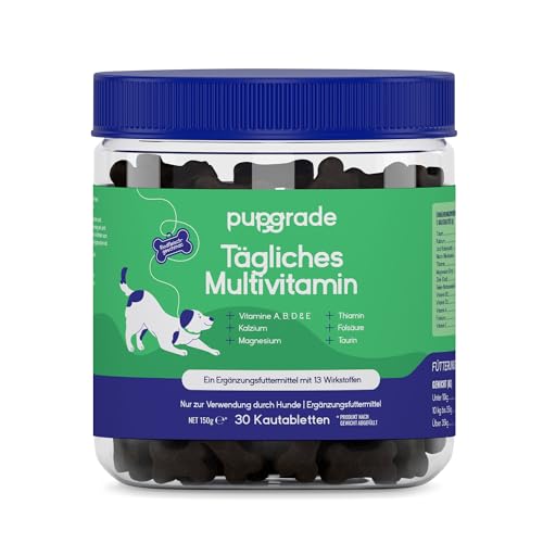 PupGrade Tägliches Multivitamin für Hunde – All-in-One Ergänzung – Unterstützt Verdauung, Immunsystem, Haut & Fell – B-Vitamine, Taurin, Kalzium, Zink, Vitamine A, D, E – 30 Weiche Kausnacks PupGrade Tägliches Multivitamin für Hunde – All-in-One Ergänzung – Unterstützt Verdauung, Immunsystem, Haut & Fell – B-Vitamine, Taurin, Kalzium, Zink, Vitamine A, D, E – 30 Weiche Kausnacks von PupGrade