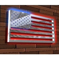 Custom Steel Usa Flagge Karte, Beleuchtete Adler Metall Flagge, United States Metal Art, Stahl Usa Schild, Led Light Karten von Pupax