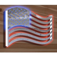 Stahl Usa Flagge Schild, Led Light Usa Karten Flagge, Custom Steel Karte, Beleuchtet Adler Metall United States Metal Art, Flagsign von Pupax