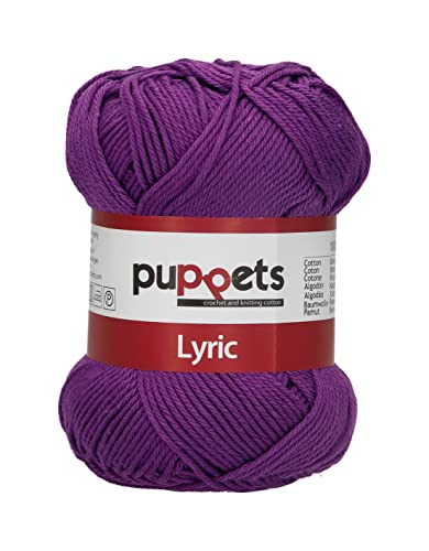 Puppets Lyric Stärke 4 4572004-05028 lila Häkelgarn, 100 % Baumwolle von Puppets