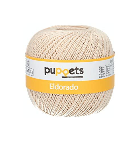Puppets Eldorado Stärke 10 4574010-04269 beige Häkelgarn, 100% Baumwolle von Puppets