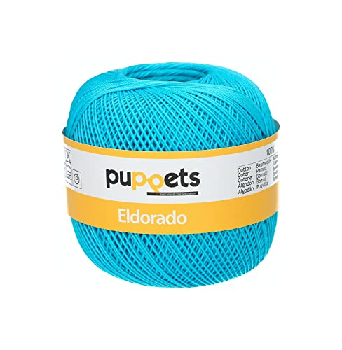 Puppets Eldorado Stärke 10 4574010-01442 blau Häkelgarn, 100 % Baumwolle von Puppets