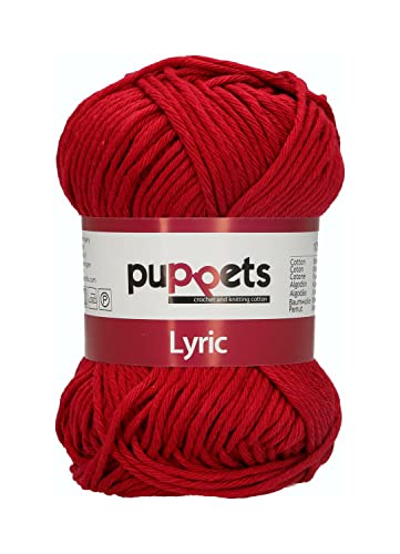 Puppets Lyric Stärke 8 4572008-00192 rot Häkelgarn, 100 % Baumwolle von Puppets