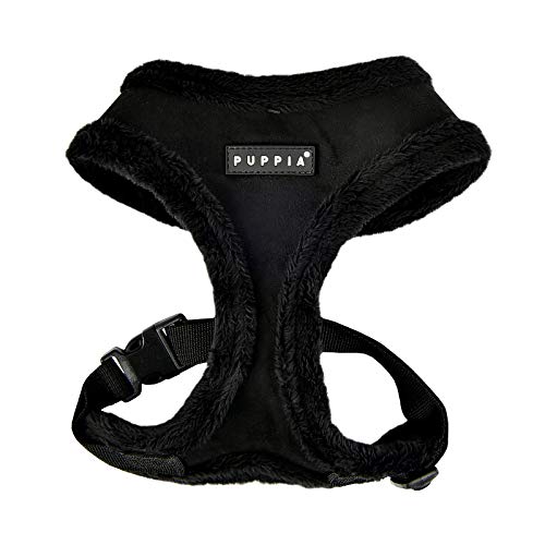 Puppia Hundegeschirr für kleine und mittelgroße Hunde - Terry Harness A - verstellbar und komfortabel Puppia Terry Harness A Schwarz XL von Puppia