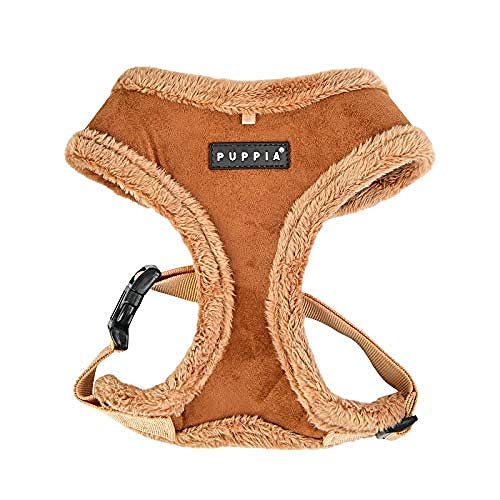 Puppia Hundegeschirr für kleine und mittelgroße Hunde - Terry Harness A - verstellbar und komfortabel Braun S von Puppia