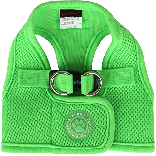 Puppia Hundegeschirr Weste in Neonfarben - Hochwertig und Komfortabel - Auch als Welpengeschirr verwendbar, Grün, S, PAPA-AH1325-GR-S von Puppia