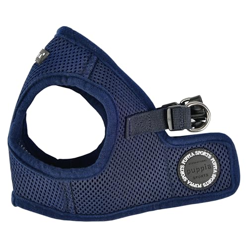 Puppia Hundegeschirr für kleine und mittelgroße Hunde weiche Weste in vielen Farben Auch als Welpengeschirr verwendbar Antizuggeschirr, Navy, XL von Puppia