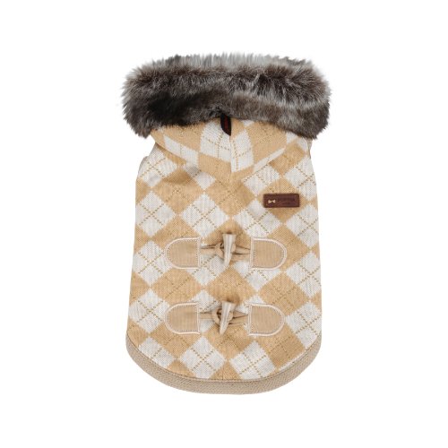 Puppia PAND-VT1172 Argyle Mode Mantel, M, beige von Puppia