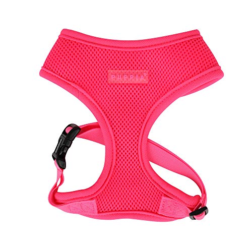 Puppia Hundegeschirr in Neonfarben - Hochwertig und Komfortabel - Auch als Welpengeschirr verwendbar Puppia PAPA-AC1325 Geschirr, Neon Soft, M, pink von Puppia