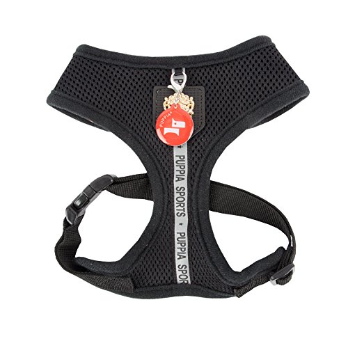 Puppia PAQA-AC1428 Hunde Geschirr, Dex Harness A, Large, schwarz von Puppia