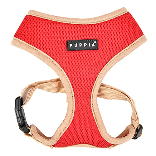 Puppia Weiches Hundegeschirr für kleine und mittelgroße Hunde - sehr komfortabel und verstellbar Soft Harness II A Rot M von Puppia