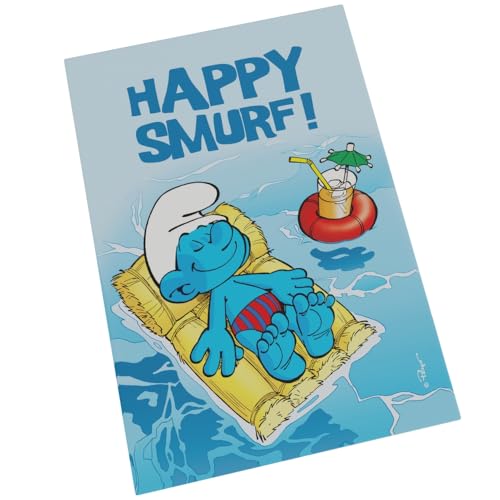 Dekorativer Magnet, Motiv: Die Schlümpfe, Happy Smurf! (55 x 79 mm) von Puppy