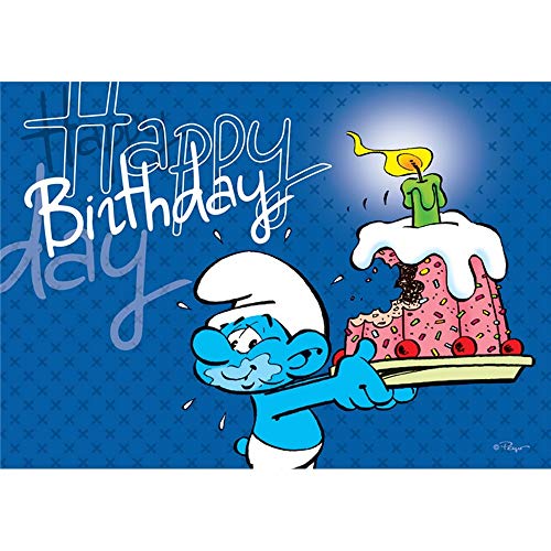 Postcard The Smurfs, Happy Birthday (15x10cm) von Puppy