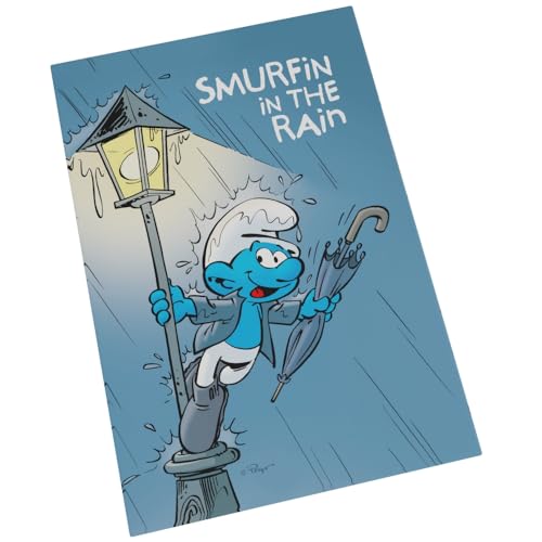 Puppy Dekorativer Magnet, Motiv: Die Schlümpfe, Smurfin in The Rain (55 x 79 mm) von Puppy