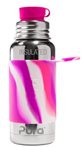 Pura Sport 16oz / 473ml Edelstahl Isolierte Wasserflasche mit Silikon Sport Flip Cap & Sleeve (Kunststoff ungiftig zertifiziert, BPA Pura Sport 16oz / 473ml Edelstahl Isolierte Wasserflasche mit Silikon Sport Flip Cap & Sleeve (Kunststoff ungiftig zertifiziert, BPA von Pura