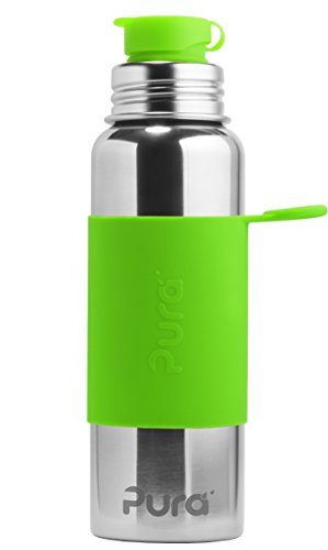 Pura Sport Edelstahl Flasche mit Silikon Sport Top, 28 Unze/850,Millimeter, Plastik Freies, Nicht Toxisch Zertifiziert,GRÜN Pura Sport Edelstahl Flasche mit Silikon Sport Top, 28 Unze/850,Millimeter, Plastik Freies, Nicht Toxisch Zertifiziert,GRÜN von Pura