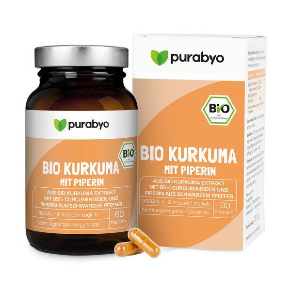 Purabyo Bio Kurkuma Kapseln aus Bio Kurkumaextrakt von Purabyo