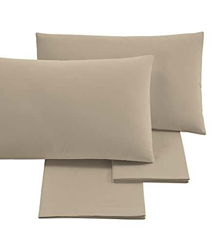 Puraluna Carezze: Matrtimonial-Bettwäsche-Set, hergestellt in Italien (Sand, Doppelbett) von Puraluna