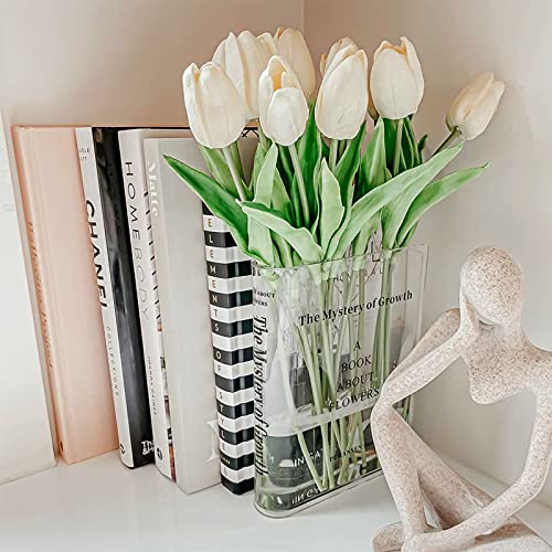 Puransen Buchvase für Blumen, ästhetische Raumdekoration, künstlerischer und kultureller Geschmack, dekorative Acrylvase, einzigartiger Akzent für Zuhause/Schlafzimmer/Büro (klar - B) von Puransen