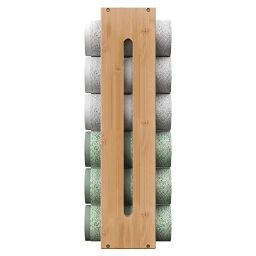 Purbambo Handtuchhalter, 66 cm hoch, gerollt, Wandmontage, Bambus, Handtuchhalter, Regal, gerollte Badetücher, Aufbewahrungs-Organizer von Purbambo