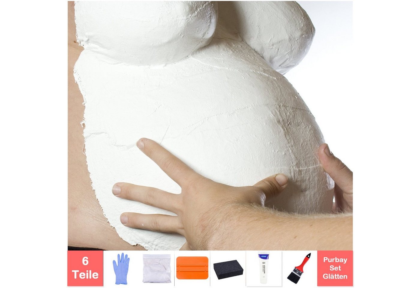 Purbay Handabdruck-Set Purbay Premium Babybauch Gipsabdruck Set GLÄTTEN Purbay Handabdruck-Set Purbay Premium Babybauch Gipsabdruck Set GLÄTTEN von Purbay