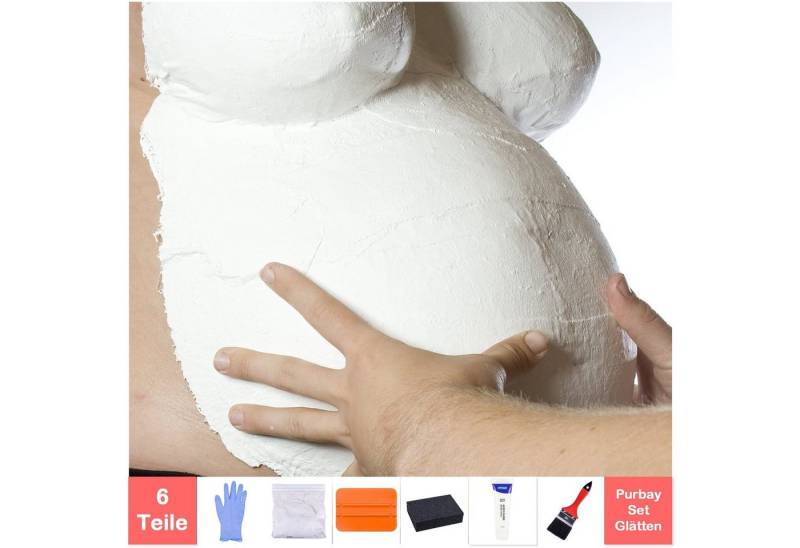 Purbay Handabdruck-Set Purbay Premium Babybauch Gipsabdruck Set GLÄTTEN von Purbay