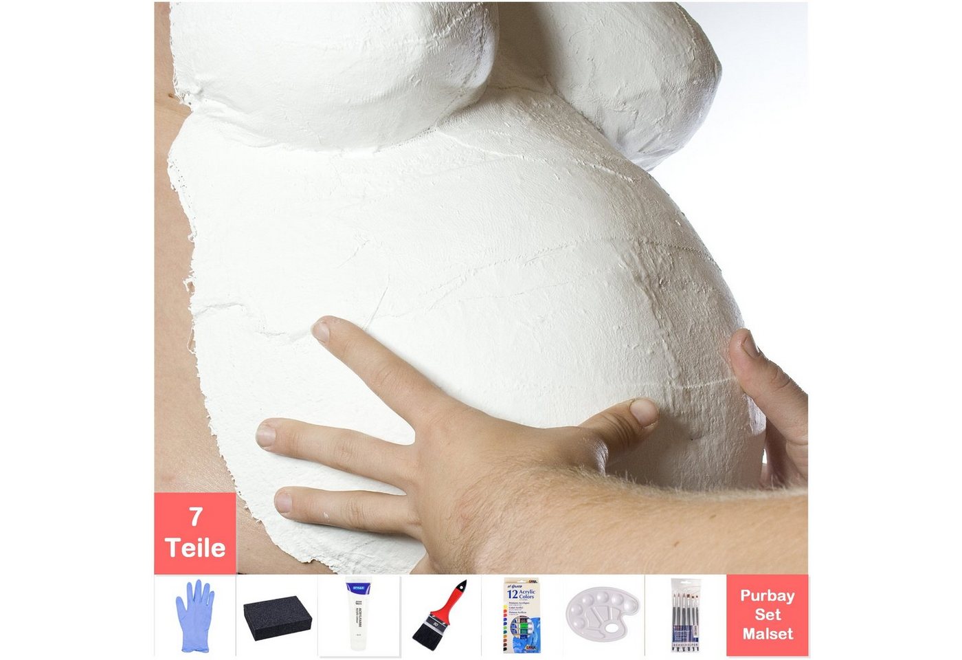 Purbay Handabdruck-Set Purbay Premium Babybauch Gipsabdruck Set MALSET Purbay Handabdruck-Set Purbay Premium Babybauch Gipsabdruck Set MALSET von Purbay