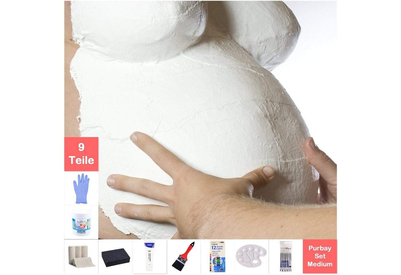 Purbay Handabdruck-Set Purbay Premium Babybauch Gipsabdruck Set MEDIUM Purbay Handabdruck-Set Purbay Premium Babybauch Gipsabdruck Set MEDIUM von Purbay
