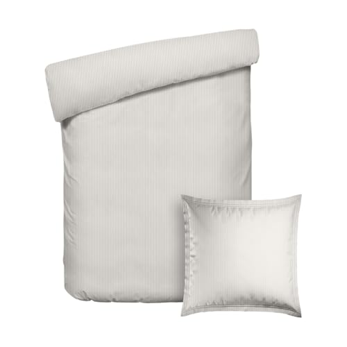 Pure Cotton 2-teiliges Einzelbett-Set – Bettbezug 140 x 200 cm und Kissenbezug 63 x 63 cm – 100% Baumwollperkal, Fadendichte 200, 122 g/m² – weich, atmungsaktiv – Oeko-TEX® – Horizon - Taupe von Pure Cotton