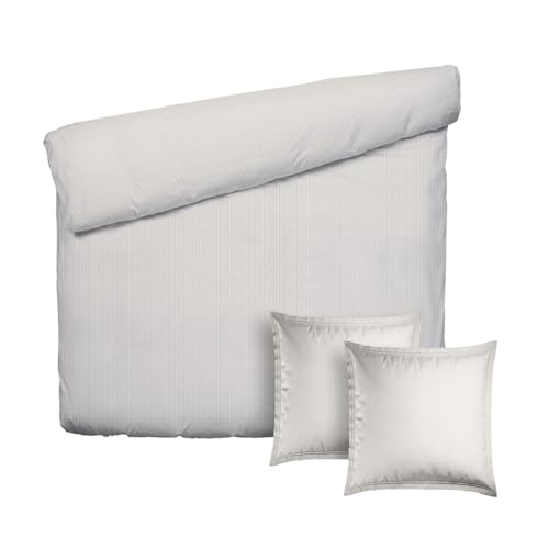 Pure Cotton 3-teiliges Doppelbett-Set – Bettbezug 200 x 220 cm und 2 Kissenbezüge 80 x 80 cm – 100% Baumwollperkal, Fadendichte 200, 122 g/m² – weich, atmungsaktiv – Oeko-TEX® – Horizon - Taupe von Pure Cotton