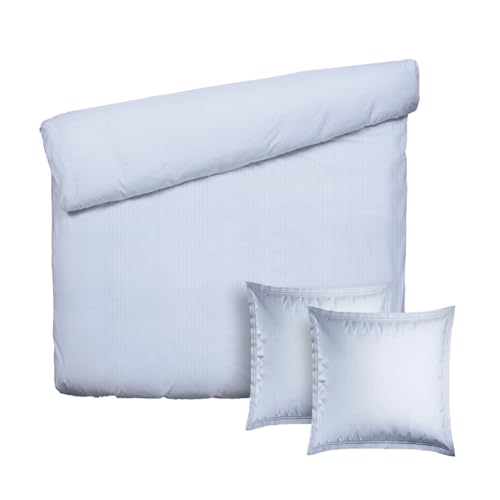 Pure Cotton 3-teiliges Doppelbett-Set – Bettbezug 260 x 240 cm und 2 Kissenbezüge 63 x 63 cm – 100% Baumwollperkal, Fadendichte 200, 122 g/m² – weich, atmungsaktiv – Oeko-TEX® – Horizon - Hellblau von Pure Cotton