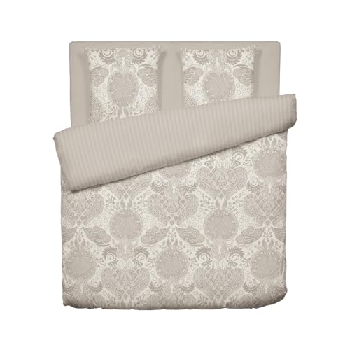 Pure Cotton - Bettwäscheset mit 1 Bettdeckenbezug & 2 Kissenbezügen - Bettwäsche aus 100% Baumwollsatin - 200 x 220 cm + 2 x (80 x 80 cm) - Arles, Taupe von Pure Cotton