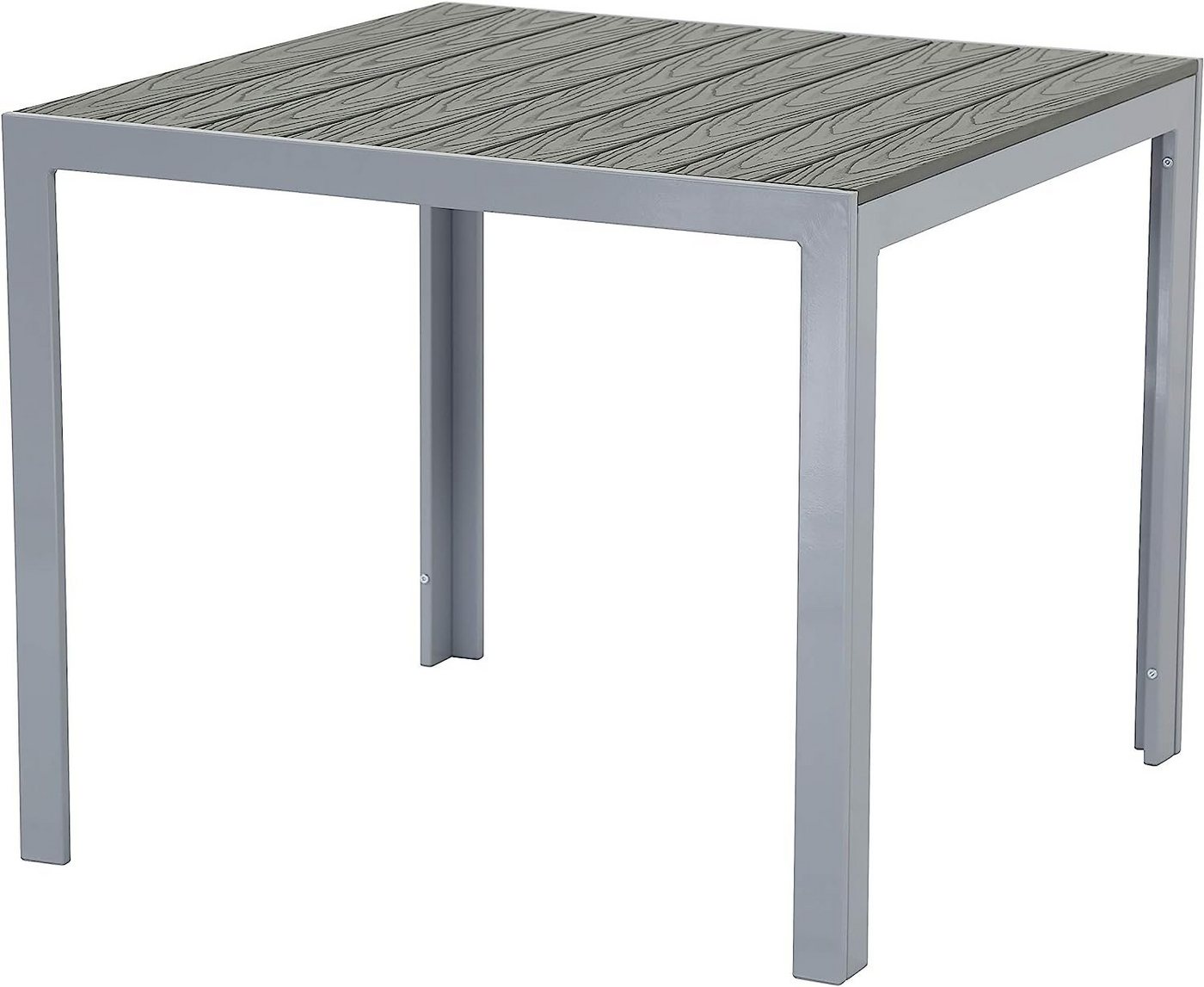 Pure Home & Garden Gartentisch Fire 90x90 cm silber Alu Nonwood wetterfest Aluminium (1 Tisch), Tischplatte aus hochwertigem Nonwood von Pure Home & Garden