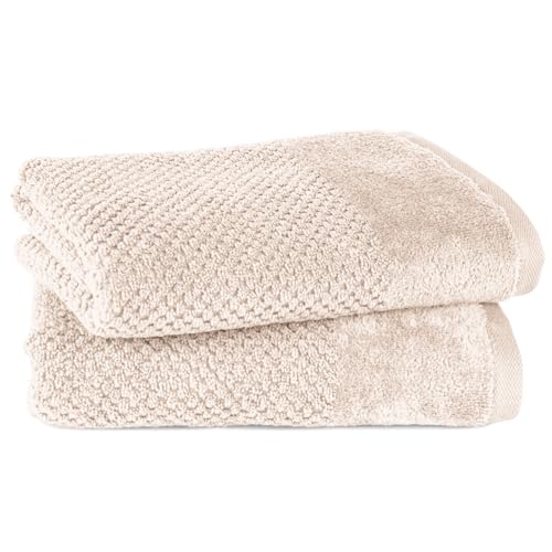 Pure Label 2-TLG. Handtücher Set mit Aufhängeschlaufen aus 100% Baumwolle, saugstark, weich und Oeko-TEX Zertifiziert - 2er Pack Handtücher 50x100 cm aus feinster Baumwolle, Creme von Pure Label