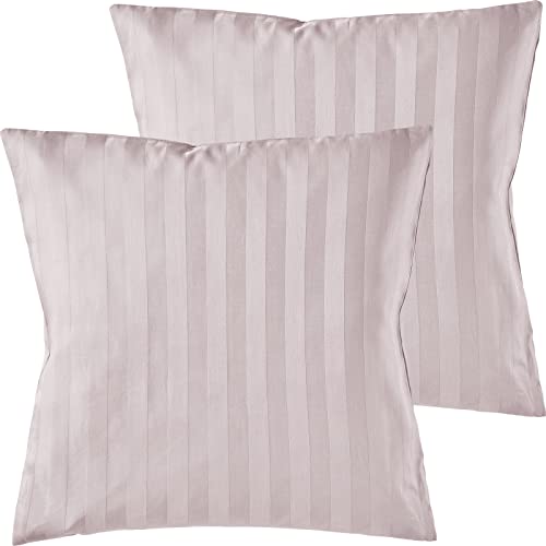 Pure Label 2er Set Mako Satin Damast Streifen Kissenbezüge 40x40 cm aus 100% Baumwolle in rosa| Traumhaft weiche Deko Kissen passend zu unseren Bettwäsche Sets Pure Label 2er Set Mako Satin Damast Streifen Kissenbezüge 40x40 cm aus 100% Baumwolle in rosa| Traumhaft weiche Deko Kissen passend zu unseren Bettwäsche Sets von Pure Label